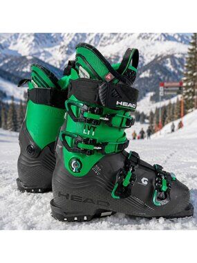 Head Nexo Lyt 120 Ski Boots Mens 260 265 Green & Black Dual Flex
